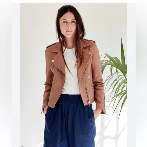 LTH JKT KAS Modern Biker Jacket Medium in Dusty Rose